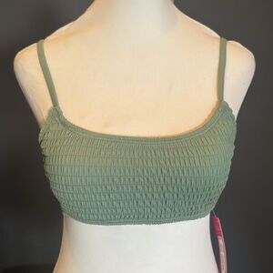Juniors Women’s Xhilaration Sage Green Swimsuit Bikini Top Size L (8-10) NWT